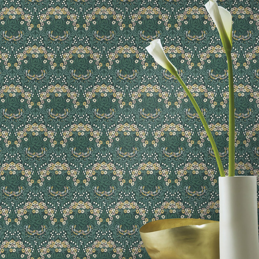 Bloomsbury Floral Wallpaper - Green - by Albany