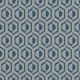 Sophia Geo Wallpaper - Navy - by Albany. Click for more details and a description.