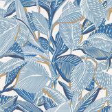 Riviera Wallpaper - Bleu Grec - by Casadeco. Click for more details and a description.
