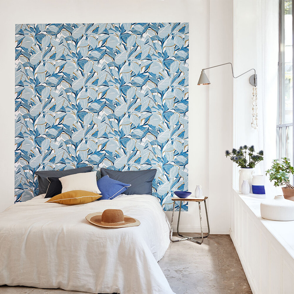 Riviera Wallpaper - Bleu Grec - by Casadeco