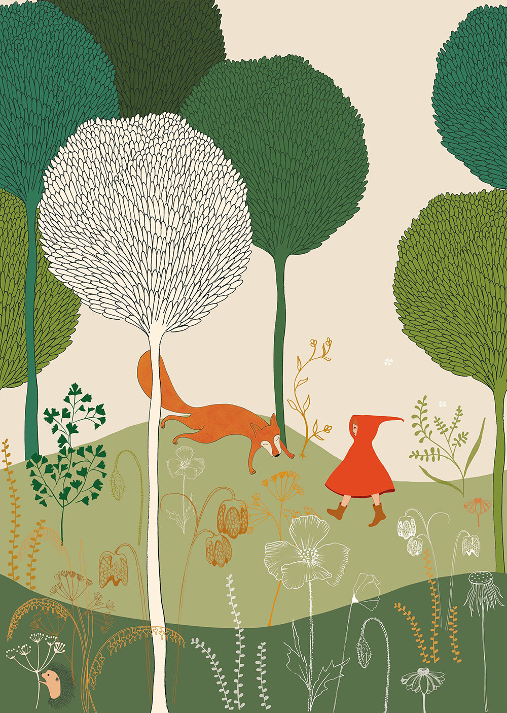 Little Red Riding Hood Mural - Green - by Onszelf