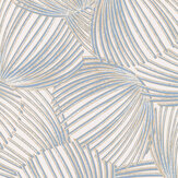 Pampelonne Wallpaper - Bleu Mer - by Casadeco. Click for more details and a description.