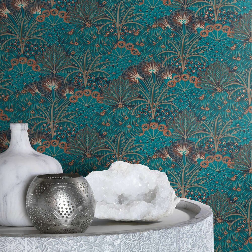 Bloomsbury Botanical Wallpaper - Teal - by Albany