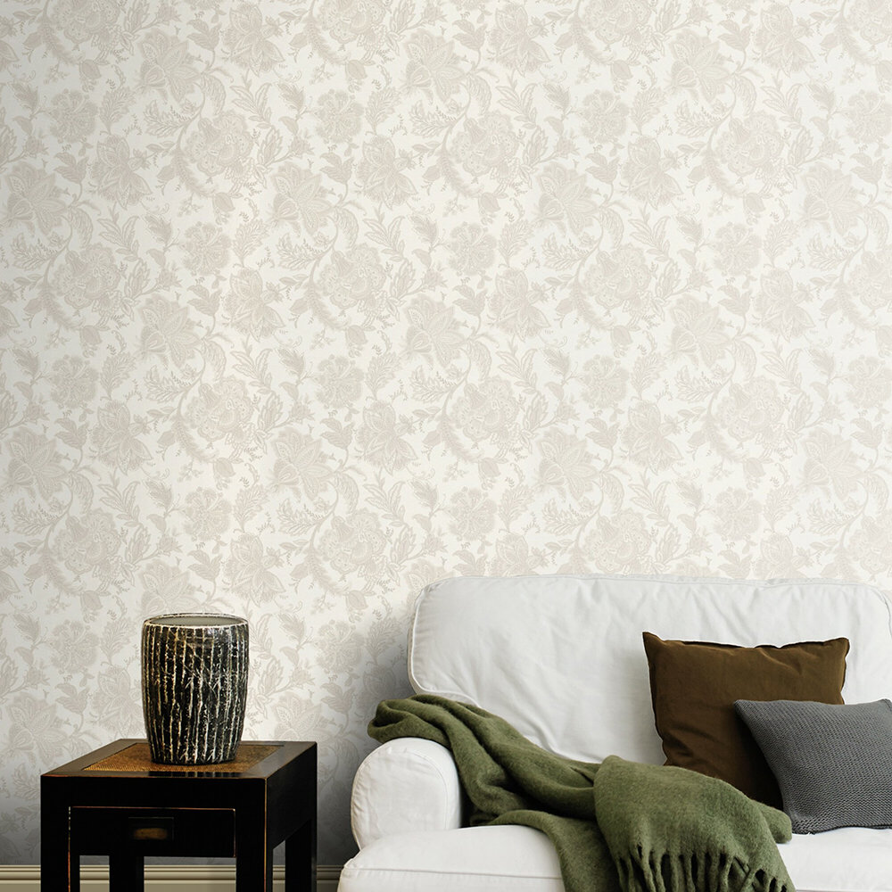 Floral Flourish Wallpaper - Neutral - by Albany