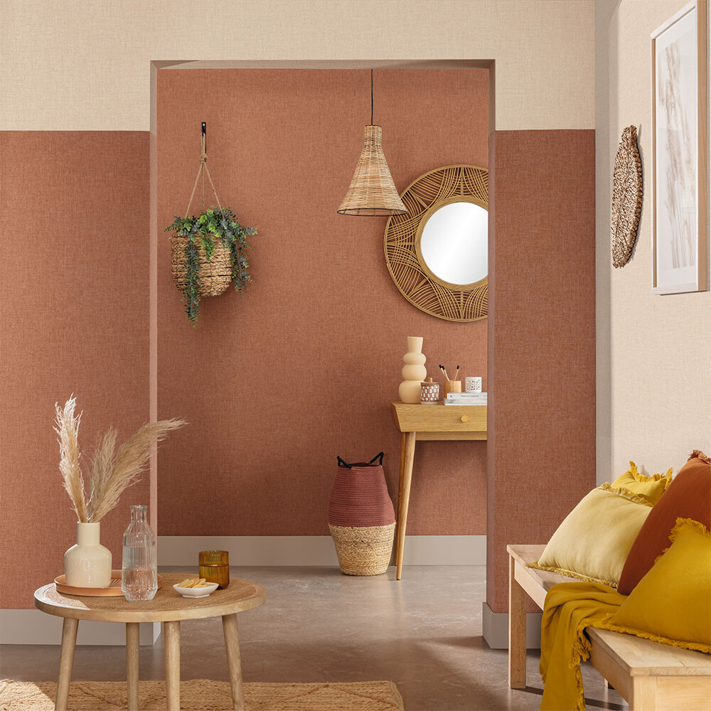 Uni Mat Wallpaper - Caramel - by Caselio