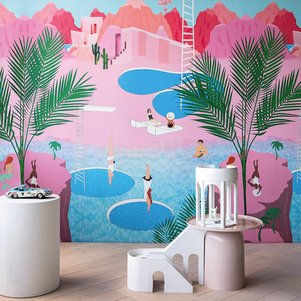 Holiday Water Park Mural - Bubblegum  - by Onszelf
