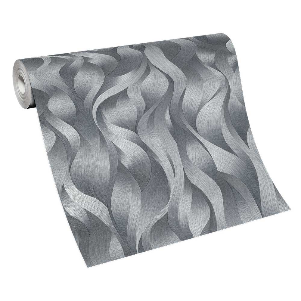 Curls Wallpaper - Grey - by Elle Decor