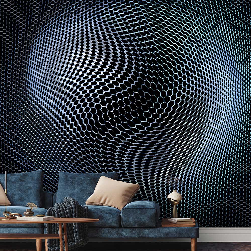Ball Grid mural - Midnight Blue - by Elle Decor