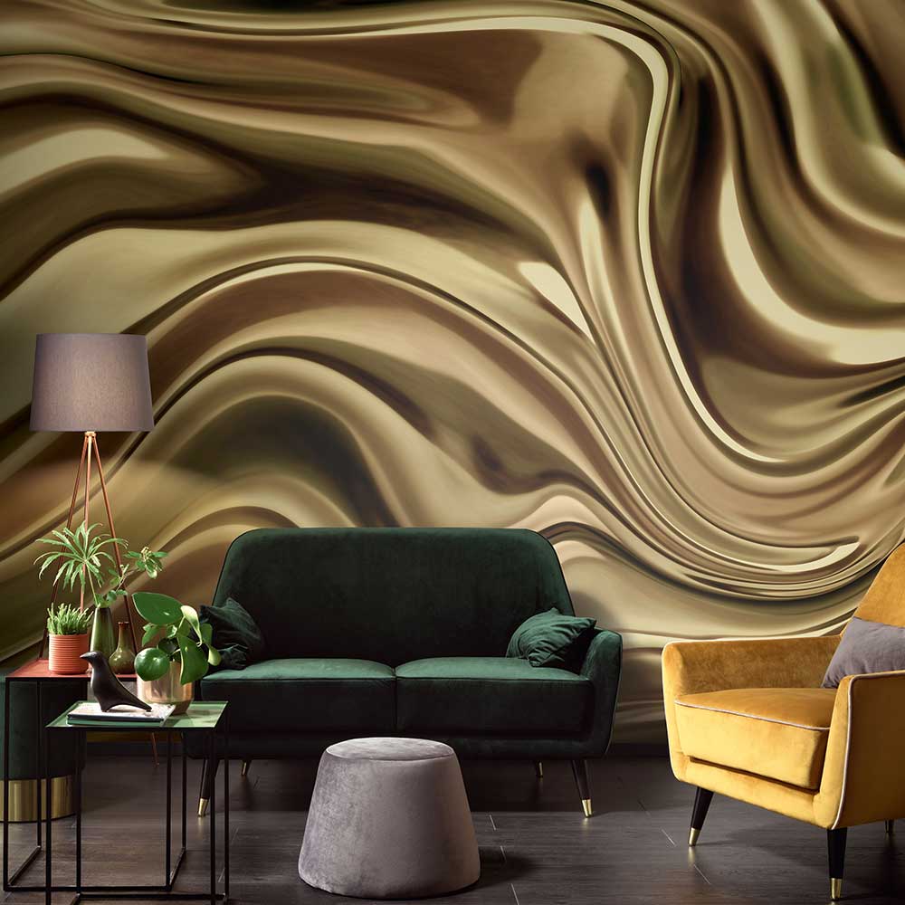 Illusion mural - Gold - by Elle Decor