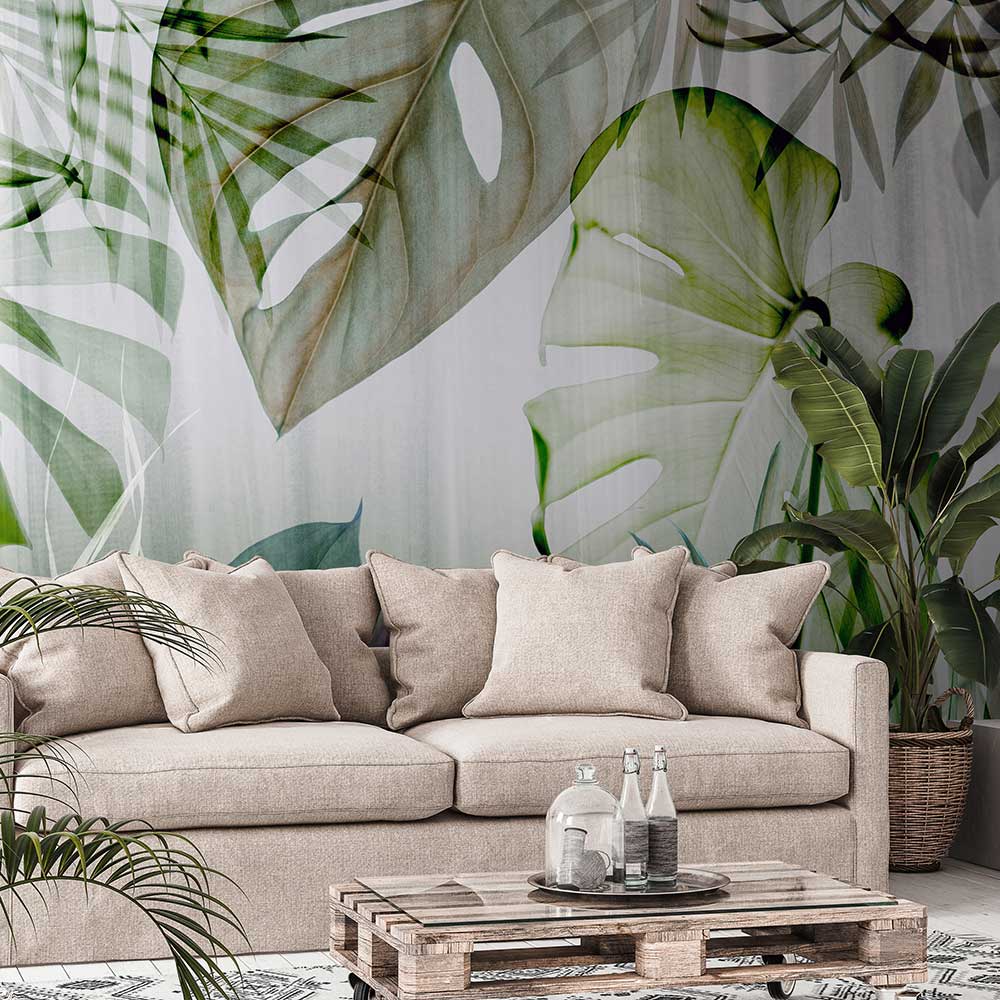 Tropical Lights mural - Green - by Elle Decor