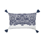 Acanthus Pimpernel Woad Cushion - Woad Blue - by Morris. Click for more details and a description.