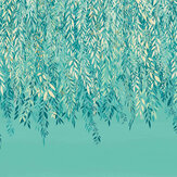 Cascading Willow Mural - Turquoise - by Ohpopsi. Click for more details and a description.