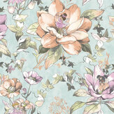 Floral Fairies Wallpaper - Teal - by Albany. Click for more details and a description.