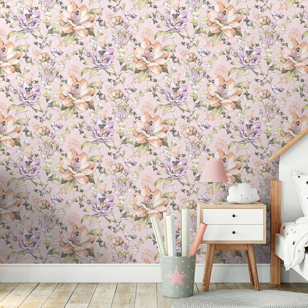 Floral Fairies Wallpaper - Pink - by Albany