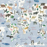 Animal Maps Wallpaper - Blue - by Albany. Click for more details and a description.