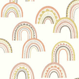 Boho Rainbow Wallpaper - Blush / Orange - by Albany. Click for more details and a description.