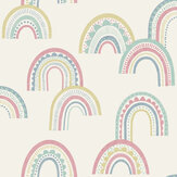 Boho Rainbow Wallpaper - Pink / Duckegg - by Albany. Click for more details and a description.