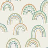 Boho Rainbow Wallpaper - Green / Teal - by Albany. Click for more details and a description.