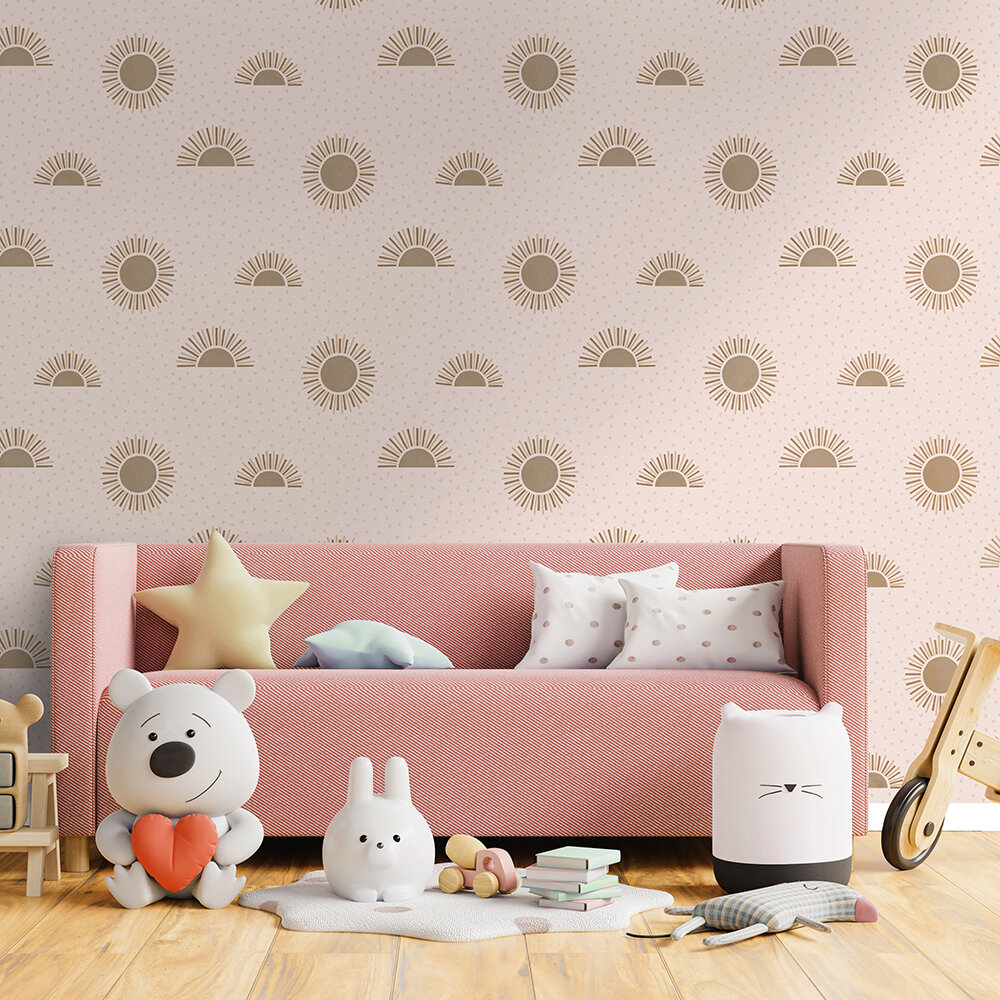 Sunbeam Wallpaper - Pink - by Albany
