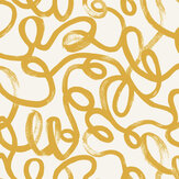 Squiggle Wallpaper - Ochre / White - by Albany. Click for more details and a description.