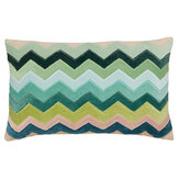 Floreana Cushion - Fig Leaf & Coral - by Harlequin. Click for more details and a description.