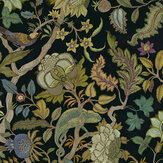 Chameleon Trail Wallpaper - Black and Green - by Josephine Munsey. Click for more details and a description.