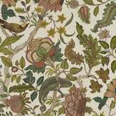 Chameleon Trail Wallpaper - Dusty Pinks and Olive - by Josephine Munsey. Click for more details and a description.