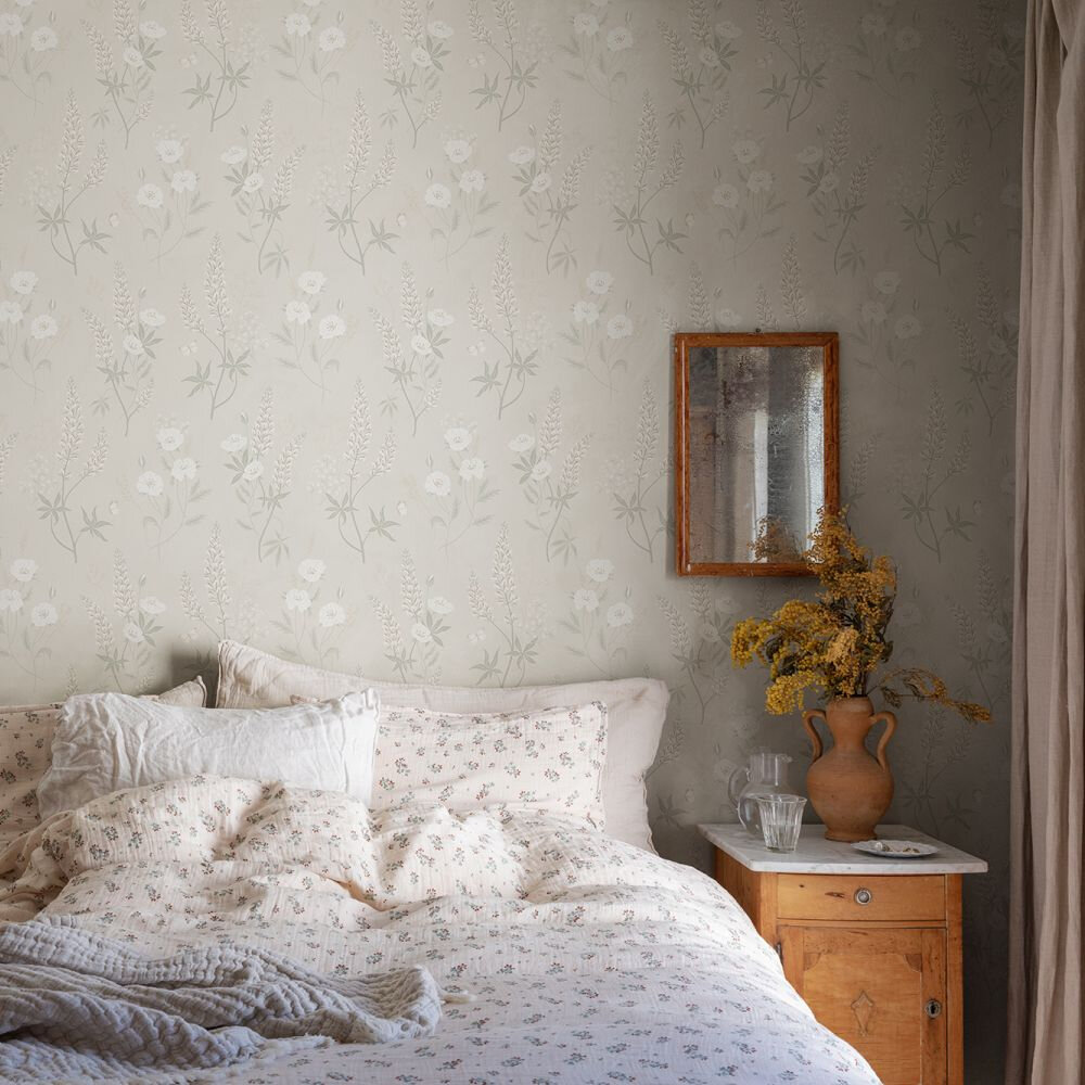 Emma Wallpaper - Linen - by Sandberg