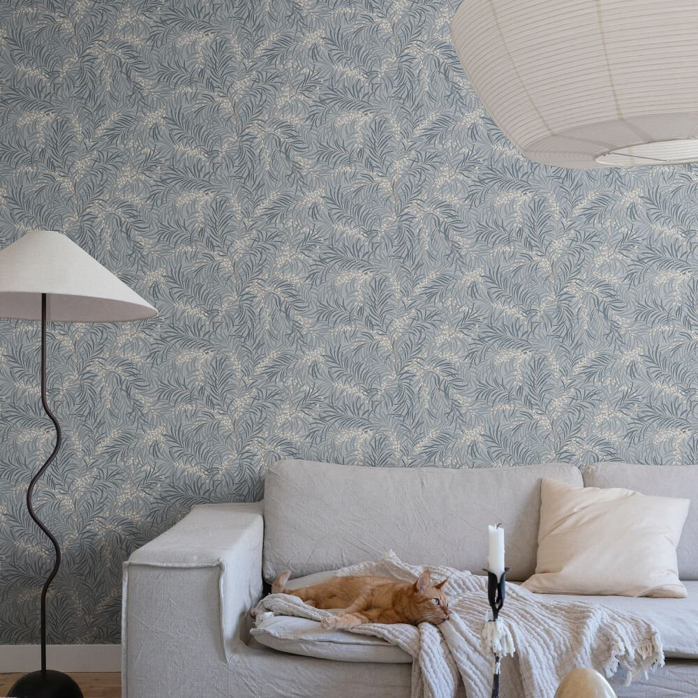 Idun Wallpaper - Misty Blue - by Sandberg
