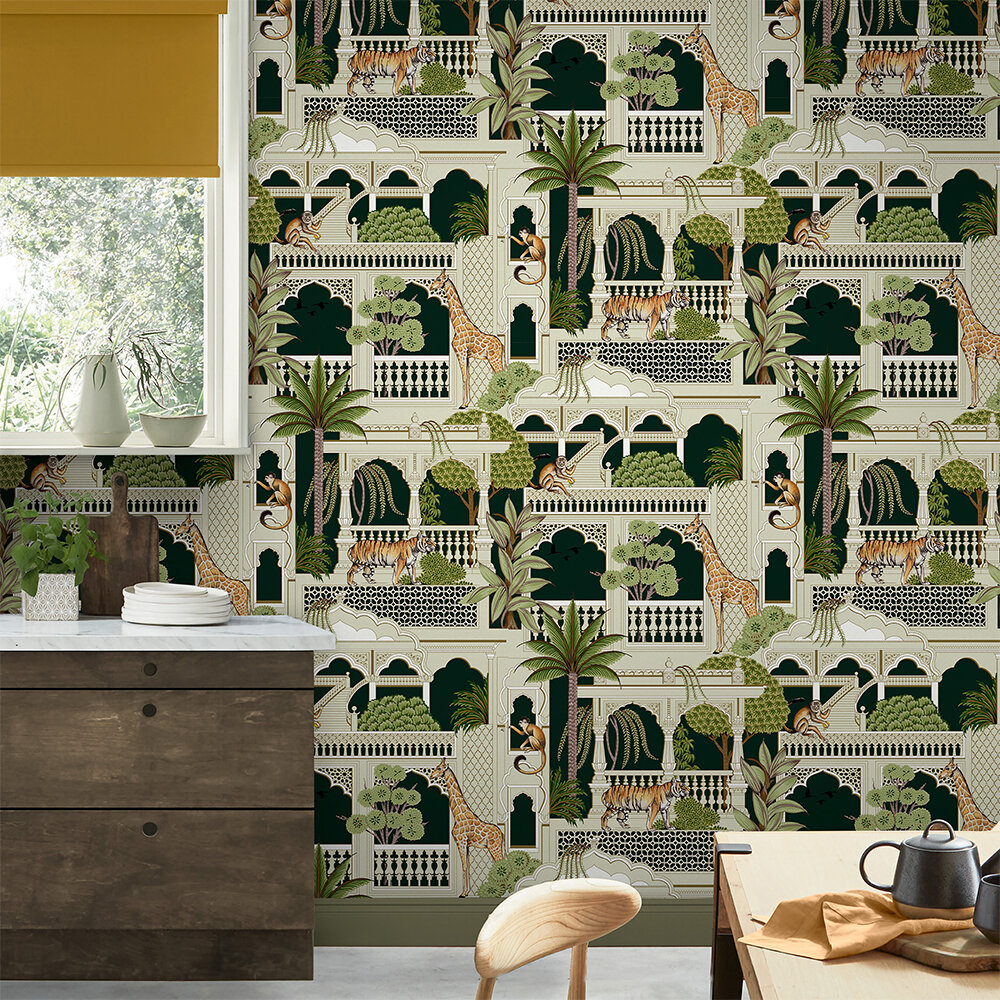 Animahal Wallpaper - Emerald - by Graham & Brown