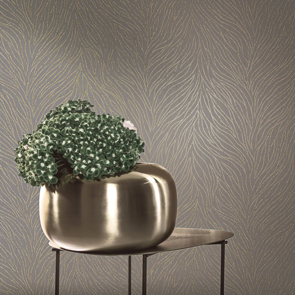 Trailing Lines Wallpaper - Slate - by Galerie
