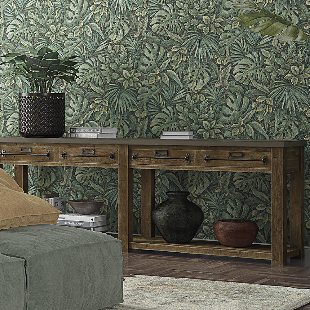 Tropical Leaves Wallpaper - Jungle Green - by Galerie