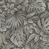 Tropical Leaves Wallpaper - Charcoal - by Galerie. Click for more details and a description.
