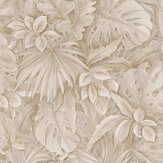 Tropical Leaves Wallpaper - Beige - by Galerie. Click for more details and a description.