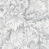 Tropical Leaves Wallpaper - Grey - by Galerie. Click for more details and a description.