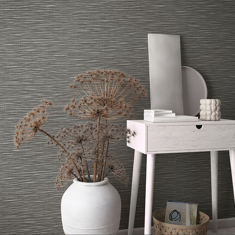Subtle Wave Wallpaper - Charcoal - by Galerie