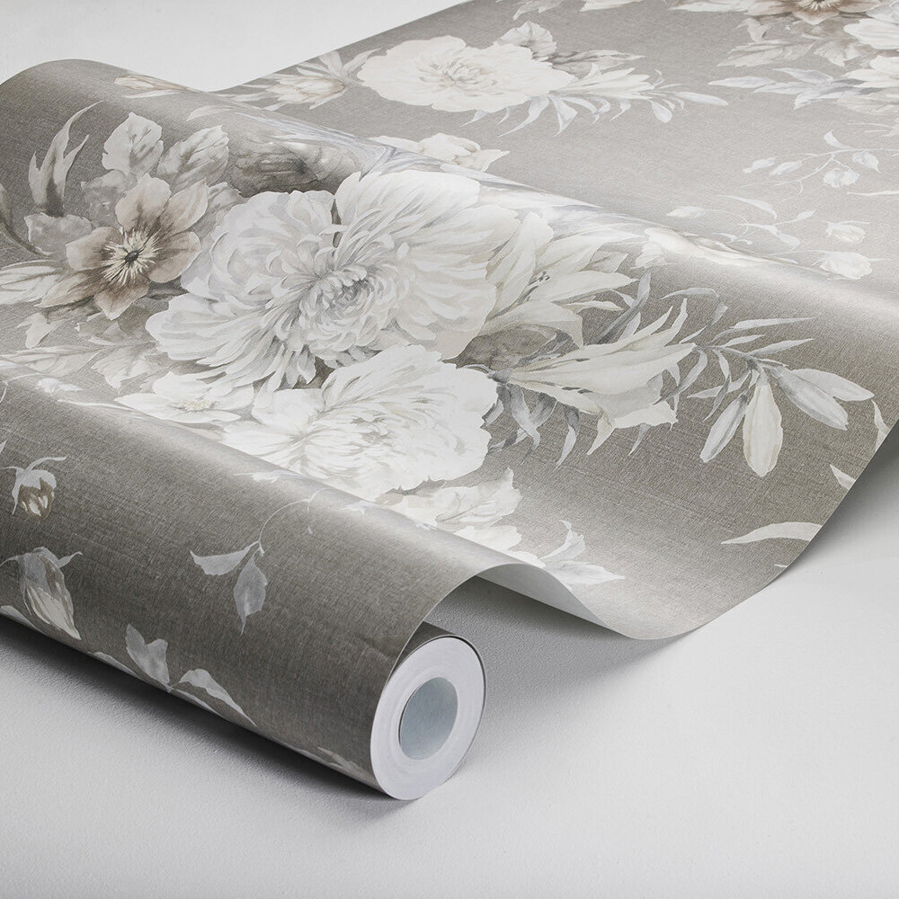 Floral Charm Wallpaper - Taupe - by Boråstapeter