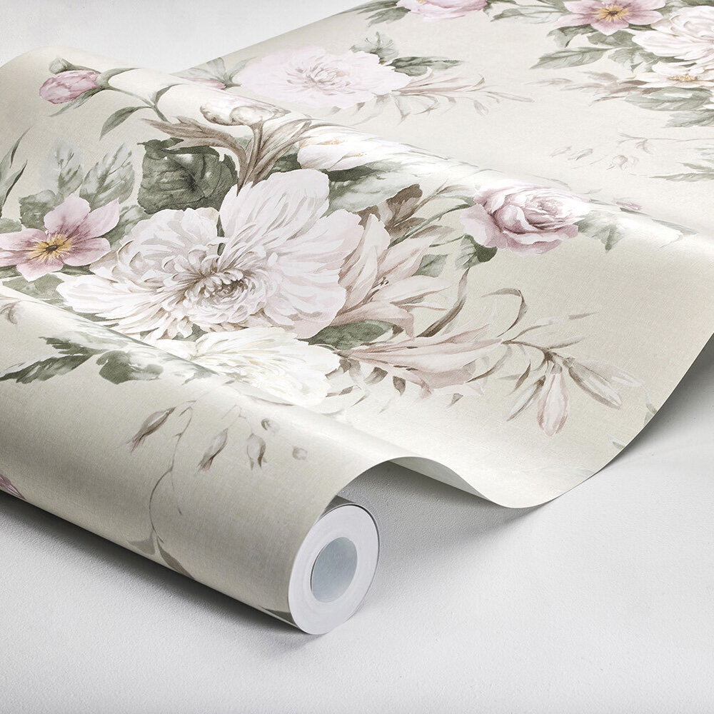 Floral Charm Wallpaper - Ivory - by Boråstapeter