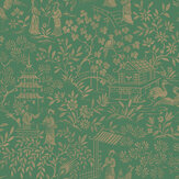 Papier peint Oriental Garden - Émeraude - Boråstapeter. Cliquez pour en savoir plus et lire la description.