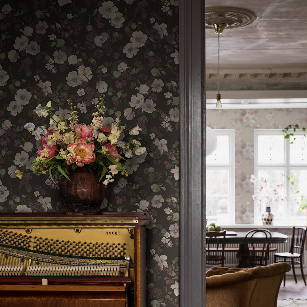 Enchanting Flower Wallpaper - Plum - by Boråstapeter