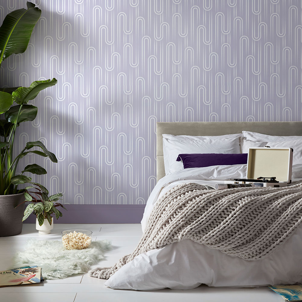 Ups N Downs Wallpaper - Lavender - by Envy