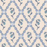 Strawberry Trellis Wallpaper - China Blue - by Barneby Gates. Click for more details and a description.