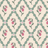 Strawberry Trellis Wallpaper - Vintage Cream - by Barneby Gates. Click for more details and a description.