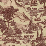 Toile du Tyrol Wallpaper - Burgundy - by Mind the Gap. Click for more details and a description.