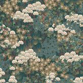 Yuzen Wallpaper - Emerald & Gold - by Emil & Hugo. Click for more details and a description.