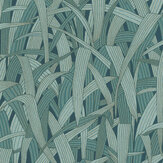 Kusa Wallpaper - Teal - by Emil & Hugo. Click for more details and a description.