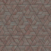Origami Wallpaper - Teal & Metallic Red - by Emil & Hugo. Click for more details and a description.