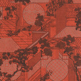 Papier peint Zen Garden - Rouge poivron / noir - Emil & Hugo. Cliquez pour en savoir plus et lire la description.