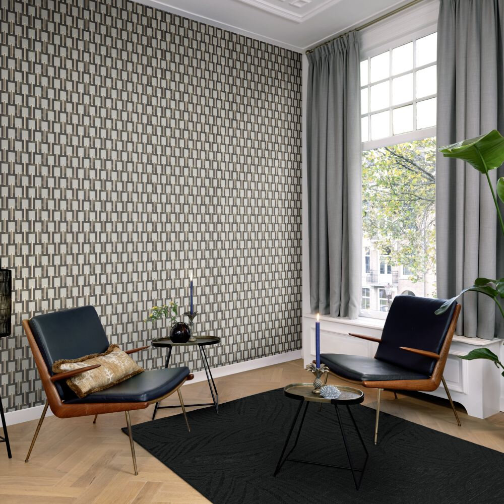 Blocks Wallpaper - Grey / Anthrazit / Rust - by Emil & Hugo
