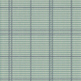 Shepherd's Square Wallpaper - Cotton White / Petrol - by Emil & Hugo. Click for more details and a description.